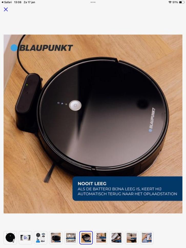 Blaupunkt Bluebot Xboost Robotstofzuiger, Witgoed en Apparatuur, Stofzuigers, Nieuw, Robotstofzuiger, Reservoir, Ophalen of Verzenden