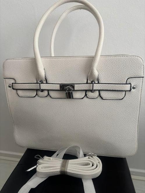 Grote Witte Handtas met laptop vak., Sieraden, Tassen en Uiterlijk, Tassen | Damestassen, Nieuw, Handtas, Wit, Ophalen