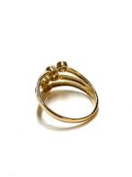 14k gouden ring met zirkonia stenen, -, -, Ophalen of Verzenden, Dame