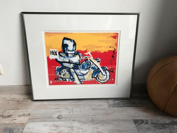 Harley-Davidson Fatboy Herman Brood, Antiek en Kunst, Kunst | Litho's en Zeefdrukken, Ophalen