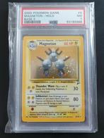 Magneton base2 holo 9/130 PSA 7, Ophalen of Verzenden, Zo goed als nieuw, Losse kaart, Foil