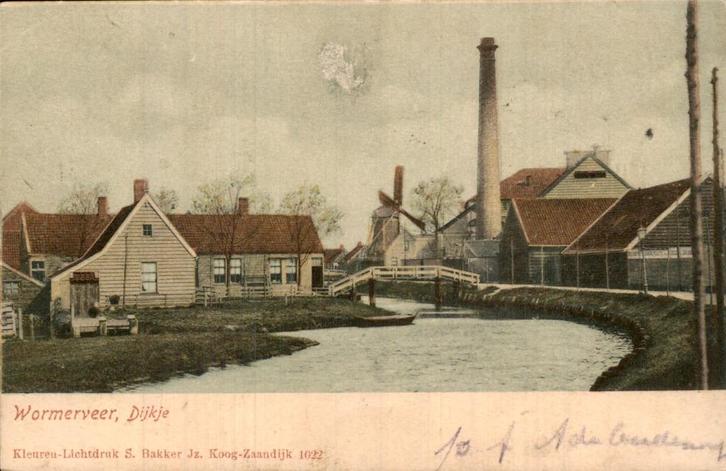 Wormeveer- Dijkje, Verzamelen, Ansichtkaarten | Nederland, Gelopen, Noord-Holland, Voor 1920, Ophalen of Verzenden