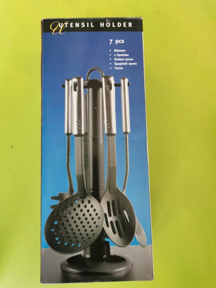 Keukengerei Set met Houder - 6 Stuks, Huis en Inrichting, Keuken | Keukenbenodigdheden, Nieuw, Ophalen of Verzenden