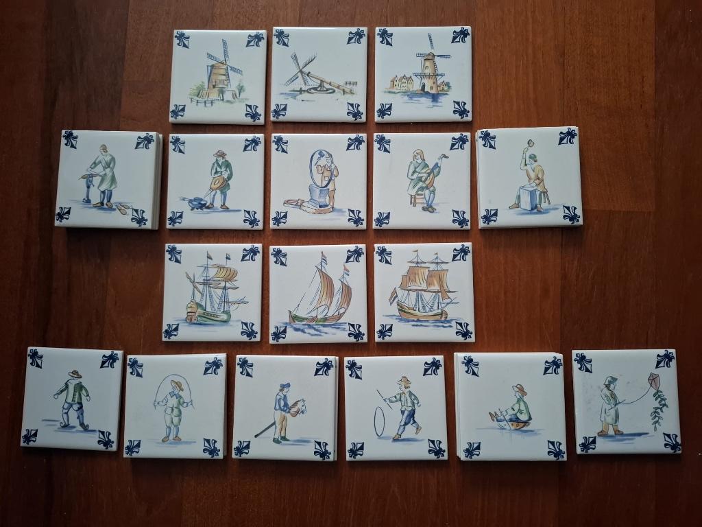 KLM Business Class tegels Delfts Blauw 1986, Antiek en Kunst, Antiek | Wandborden en Tegels, Ophalen of Verzenden