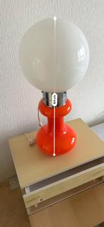 Vintage Space Age Tafellamp - oranje/wit guzzini stijl, Ophalen, 50 tot 75 cm, Space Age/atomic, retro, Zo goed als nieuw