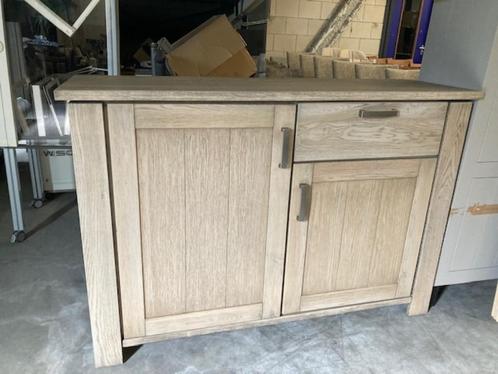 wandmeubel dressoir massief eiken grijs bruin ALS NIEUW, Huis en Inrichting, Kasten | Wandmeubels, Zo goed als nieuw, 100 tot 150 cm
