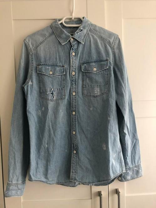 G-Star RAW Denim Blouse Maat M, Kleding | Heren, Overhemden, Gedragen, Halswijdte 39/40 (M), Blauw, Ophalen of Verzenden