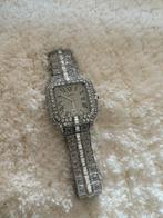 Moissanite Cartier iced out horloge, Staal, Staal, Polshorloge, Zo goed als nieuw