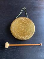 Vintage messing gong met klopper, Ophalen of Verzenden