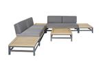 Betis Hoek-loungeset 6-delig | Acacia & Aluminium | Grijs, Verzenden, Nieuw, Aluminium, Bank