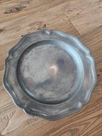Zware tinnen schaal met stempels, Antiek en Kunst, Antiek | Tin, Ophalen of Verzenden