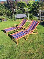 Twee vintage strandstoelen ca 1970, Tuin en Terras, Tuinstoelen, Ophalen of Verzenden, Gebruikt