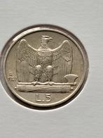 5 lire Italië zilver 1927, Italië, Zilver, Ophalen of Verzenden