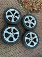 Lichtmetalen velgen met zomerbanden (oa Citroën, Peugeot), Ophalen, Gebruikt, Banden en Velgen, 17 inch