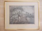 JO BEZAAN Putten Veluwe (1894-1952) Ets - Spittende boer, Antiek en Kunst, Ophalen of Verzenden