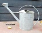 Vintage grote metalen zinken gieter met broeskop., Tuin en Terras, Gieters, Ophalen of Verzenden, Gebruikt, Metaal