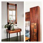 Vintage Deense Kaptafel / Spiegel Set met Ladenkast Tafel, 100 tot 150 cm, Ophalen of Verzenden, Zo goed als nieuw, X