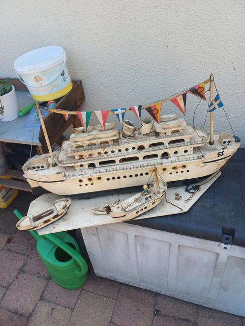 Antieke grote  modelbouw cruiseschip  handgemaakte, Hobby en Vrije tijd, Modelbouw | Boten en Schepen, Zo goed als nieuw, Overige merken