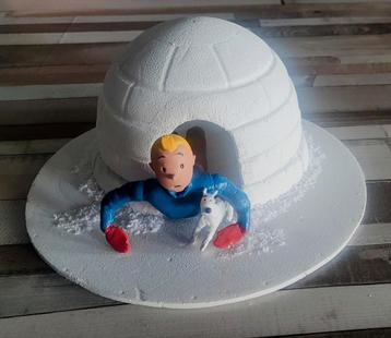 Fan-art  kuifje  in Iglo diorama.  beschikbaar voor biedingen