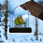 Kerstboompjes op hout om op te hangen. Glas in lood, Ophalen of Verzenden, Nieuw