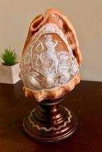 Antieke Camee schelp lamp koperen voet schelplamp Cameo, Overige materialen, Ophalen of Verzenden, Zo goed als nieuw, Minder dan 50 cm
