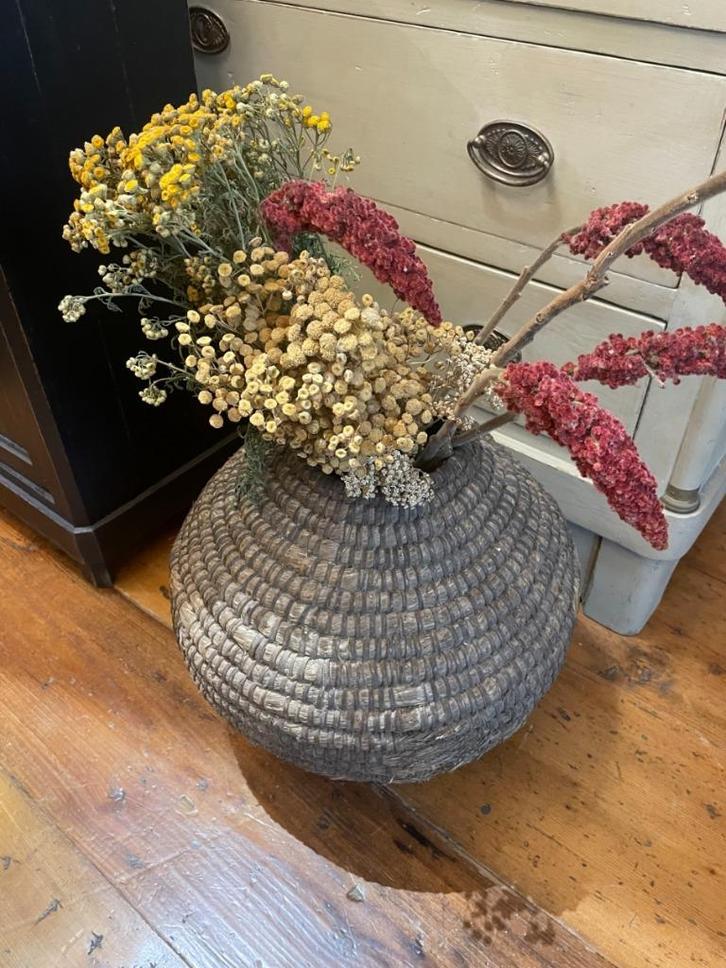 Mand Stromand Plantenmand Decoratief antiek, Antiek en Kunst, Curiosa en Brocante, Ophalen of Verzenden