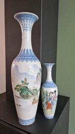 Chinese porselein vazen, handbeschilderd, Ophalen, Gebruikt, Overige kleuren, Aardewerk of Porselein