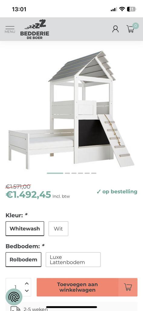 Lifetime bed hut toren (alleen toren of inc bed), Kinderen en Baby's, Kinderkamer | Stapelbedden en Hoogslapers, Zo goed als nieuw