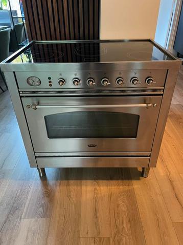 Prachtig 90cm keramisch Boretti fornuis! RVS zeer netjes! beschikbaar voor biedingen