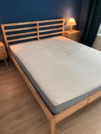 IKEA Tarva bed 160x200 + Vesteroy matras, Ophalen, Bruin, Tweepersoons, Zo goed als nieuw