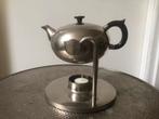 Theepot Warmer Kandelaar, Huis en Inrichting, Woonaccessoires | Kandelaars en Kaarsen, Ophalen, Gebruikt, Metaal, Grijs