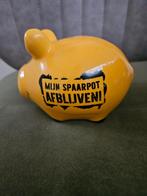 Gele Spaarpot - 'Mijn Spaarpot Afblijven!', Verzamelen, Spaarpotten, Ophalen of Verzenden, Gebruikt, Overige materialen, Dier