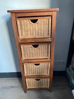 Houten kast met rieten manden, Ophalen, Minder dan 50 cm, Gebruikt, Landelijk