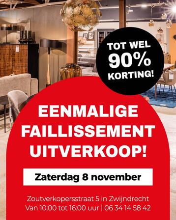 Faillissementverkoop leverancier op 8 november beschikbaar voor biedingen