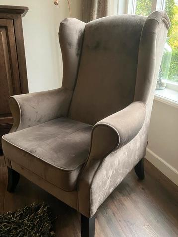 Bruine fluwelen fauteuil - comfortabel en stijlvol! beschikbaar voor biedingen