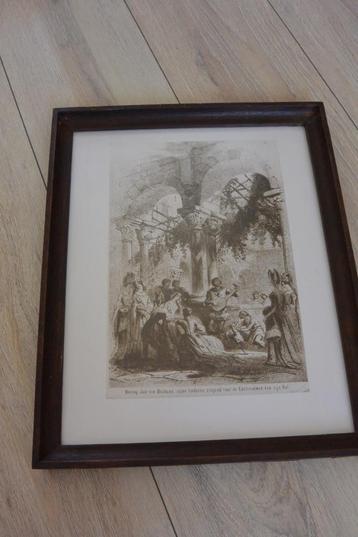 Ingelijste prent - Hertog Jan van Brabant beschikbaar voor biedingen