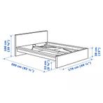 Tweepersoonsbed Malm (Ikea) 160x200 inc. lattenbodems, Ophalen, Gebruikt, Overige typen, Tweepersoons