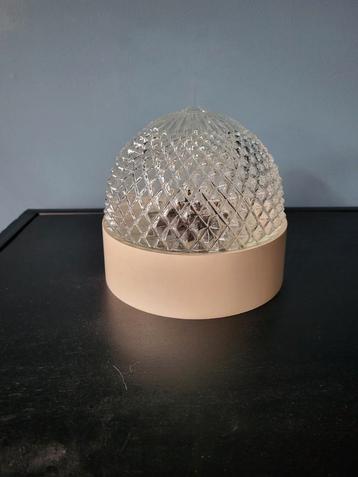 Vintage plafondlamp/plafonniere egellamp glas beschikbaar voor biedingen