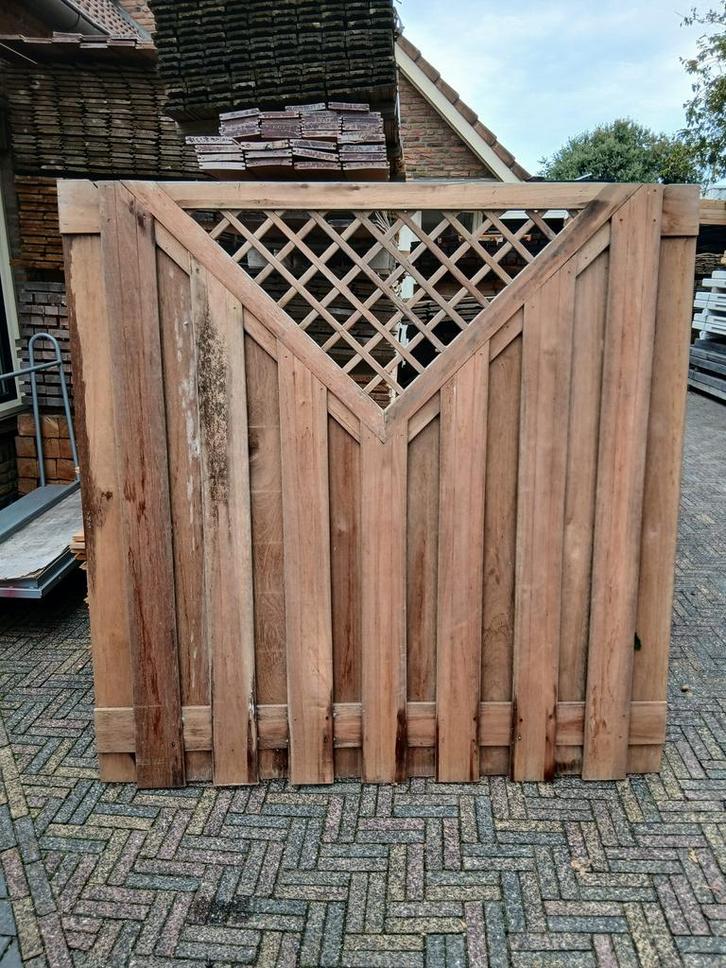 Hardhouten tuinschermen met V erin, Tuin en Terras, Tuinschermen, Nieuw, Hout, 150 tot 200 cm, Ophalen