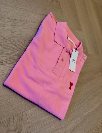 AMI Paris Polo Shirt Roze | Maat M | Nieuw beschikbaar voor biedingen