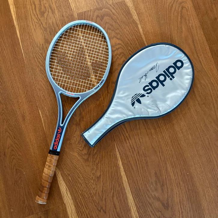 Collectors item: Ivan Lendl tennisracket Adidas incl. hoes, Sport en Fitness, Tennis, Gebruikt, Racket, Prince, L3, Ophalen of Verzenden