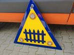 Oud Frans Emaille Bord waarschuwing Spoorweg overgang, Verzamelen, Spoorwegen en Tramwegen, Gebruikt, Eu, Overige typen, Ophalen of Verzenden