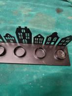 waxinehouder huisjes metaal zwart, Huis en Inrichting, Woonaccessoires | Overige, Ophalen of Verzenden, 'T Olde Gre-j, Info@toldegrej.nl