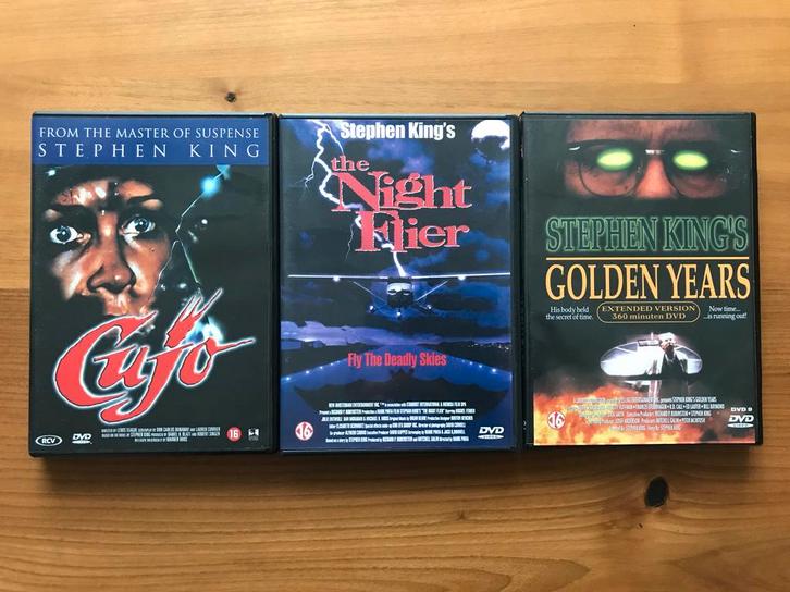 3 x Stephen King / Cujo - Night Flier - Golden Years, Cd's en Dvd's, Dvd's | Horror, Zo goed als nieuw, Overige genres, Vanaf 12 jaar