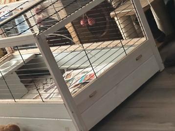 Cavia / konijnen houten binnen kooi Ferplast beschikbaar voor biedingen