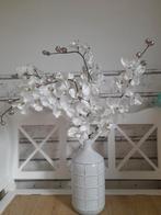 Vaas met kunstbloemen orchideeën parelmoer achtig, Huis en Inrichting, Verzenden, Binnen
