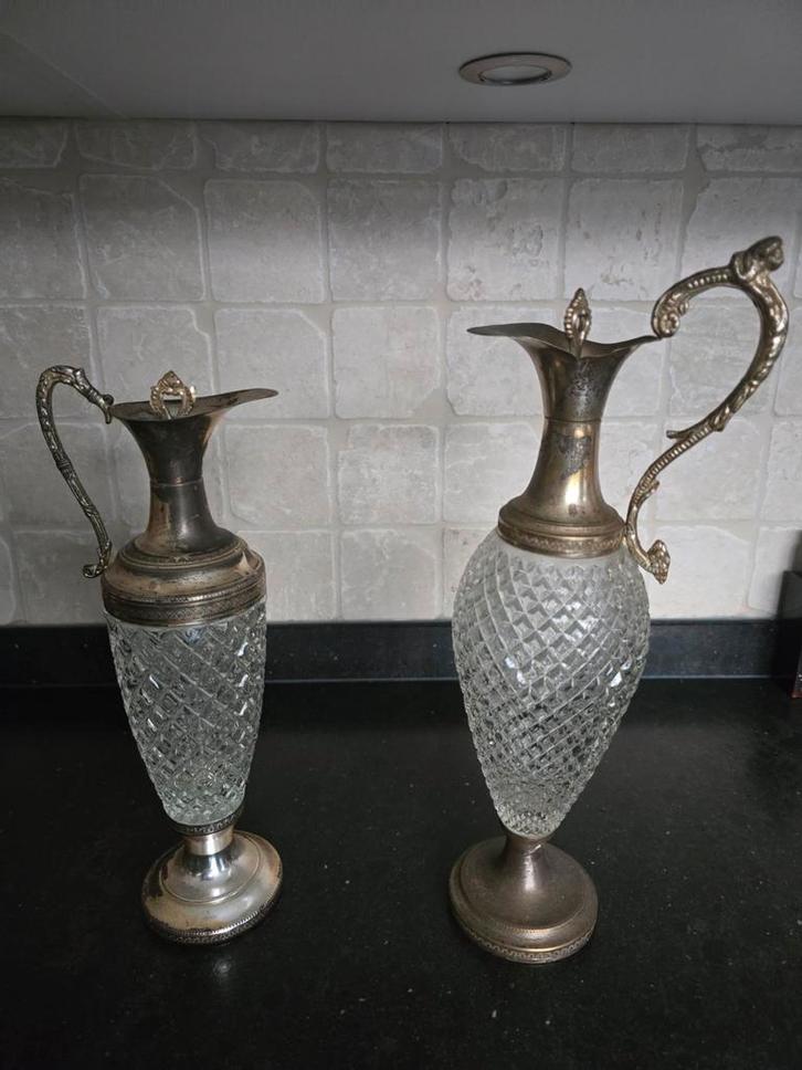 Antieke Kristallen Karaffen Set, Antiek en Kunst, Antiek | Glas en Kristal, Ophalen of Verzenden
