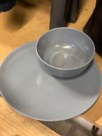 IKEA Dinerborden en kommen - Grijs - UITGEEST, Ophalen, Gebruikt, Porselein of Keramiek, Schaal
