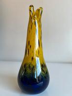 Vintage Mtarfa Malta Vaas Schildpadglas Geel Blauw  80’s, Ophalen of Verzenden