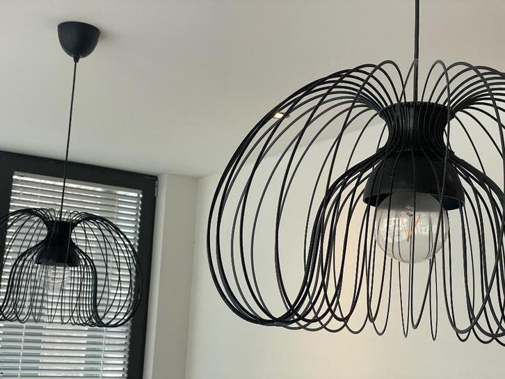 IKEA KALLFRONT / HEMMA zwart 52 cm - 2 stuks met verlichting, Huis en Inrichting, Lampen | Hanglampen, Gebruikt, 50 tot 75 cm